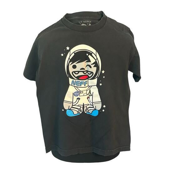 Neff Astronaut T-shirt Youth‎ Large Black, Blue and White 100% Cotton - Picture 1 of 5